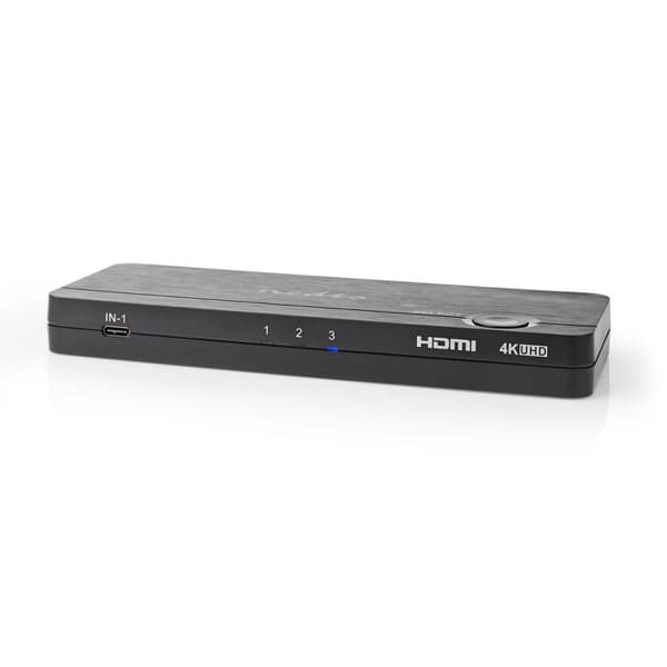 Nedis HDMI ™ Omvandlare | USB-C™ Hona / 2x HDMI™ Ingång / 4x USB A Female | 1x HDMI™ utgång | Envägs | 4K@60Hz | 18 Gbps | ABS | Antracit