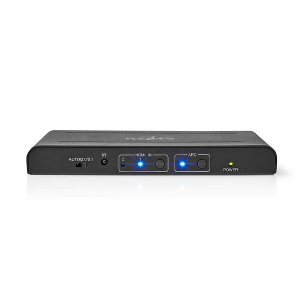 Nedis HDMI ™ Extractor | 2x HDMI™ Ingång | TosLink Hona / 1x HDMI™ utgång / 2x RCA / 3.5 mm | Maximal upplösning: 4K@60Hz | 18 Gbps | Metall | Antraci
