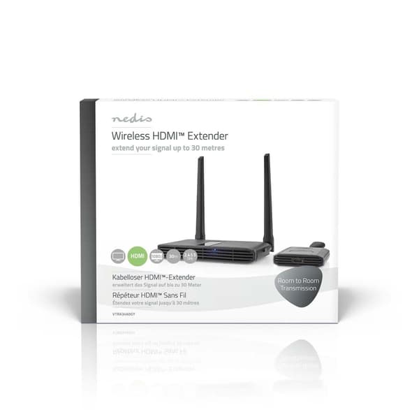 Nedis Trådløs HDMI ™ Transmitter | Wi-Fi | 2400-5000 MHz | 30,0 m (siktlinje) | Maksimum oppløsning: Full HD 1080p | 1.65 Gbps | ABS | Grå