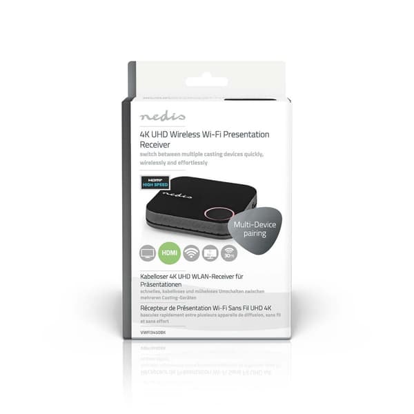 Nedis Langaton HDMI™ Vastaanotin | Wi-Fi | 2400 MHz | 30m (suora näköyhteys) | 4K@60Hz | 0.04 Gbps | PVC | Musta