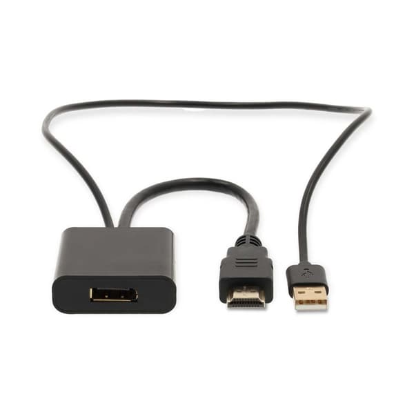 Nedis HDMI™ Adapter | HDMI ™ -kontakt | DisplayPort Han / USB-A Han | Gull belagt | Rett | PVC | Sort | 1 stk. | Boks