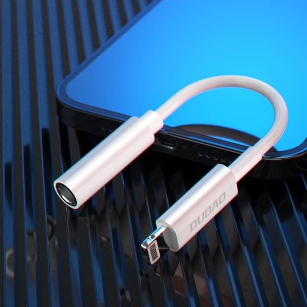 Dudao L16i Lightning to 3.5mm Jack adapter white