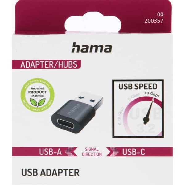 Hama Adapter USB-C till USB-A USB 3.2 10 Gbit/s
