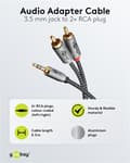 Pikkukuva 3 / 8: Goobay Ljudadapterkabel AUX, 3,5 mm jack till stereo RCA-kontakt, 0,5 m Pawl 3,5 mm plugg (3-stift, Stereo) > 2x RCA-kontakt (ljud vänster / höger)