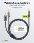 Pikkukuva 5 / 8: Goobay Ljudadapterkabel AUX, 3,5 mm jack till stereo RCA-kontakt, 0,5 m Pawl 3,5 mm plugg (3-stift, Stereo) > 2x RCA-kontakt (ljud vänster / höger)