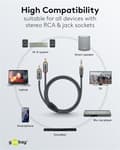 Pikkukuva 8 / 8: Goobay Ljudadapterkabel AUX, 3,5 mm jack till stereo RCA-kontakt, 0,5 m Pawl 3,5 mm plugg (3-stift, Stereo) > 2x RCA-kontakt (ljud vänster / höger)