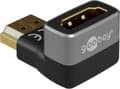 Pikkukuva 4 / 6: Goobay HDMI™ vinkeladapter 270° vertikal, 8K @ 60 Hz, guldpläterad HDMI™-uttag (typ A) > HDMI™ kontakt (typ A) 270 °