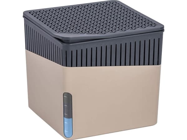 Wenko Fuktighetsabsorber, 80 kubikkmeter, hindrer utvikling av mugg og sopp, utskiftbare innsatser, beige farge, stilig form