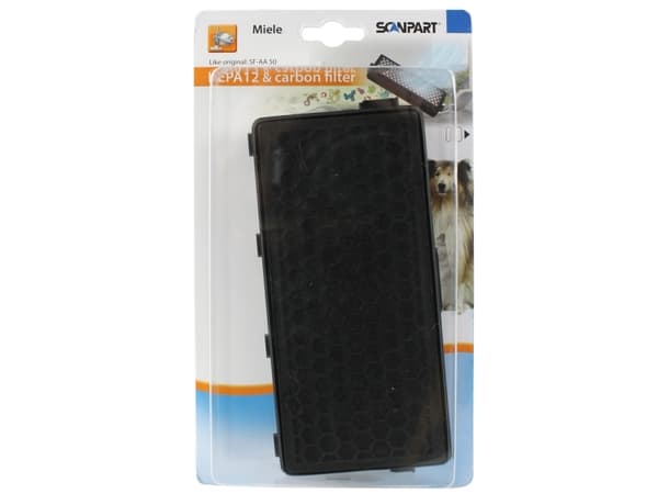 SCANPART 1190000204, Filter, Svart, Miele S4000, S5000, S6000, Upphängbar förpackning, 1 styck