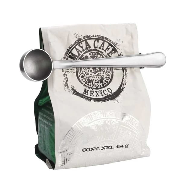 Kaffemål med klem sølv - skje med påskeklips for kaffe