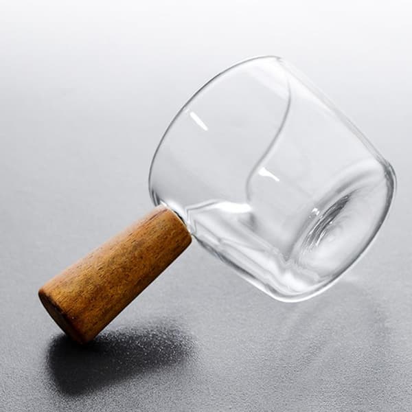 Glasskopp med trehåndtak - 100 ml