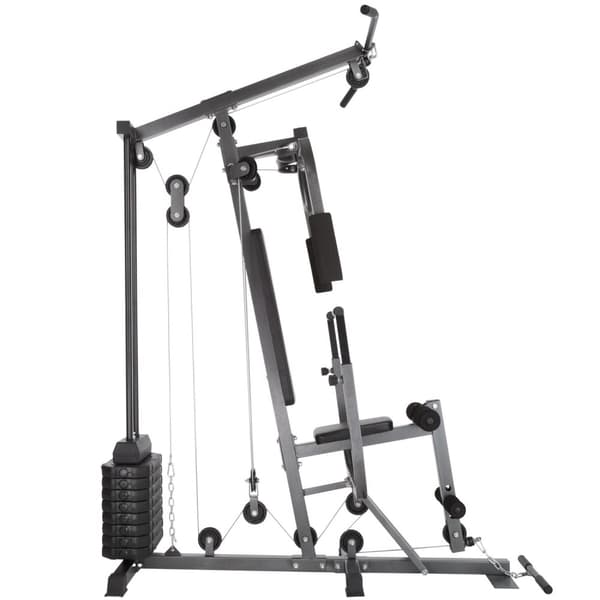 Træningsstation home gym med bænkemodul - sort