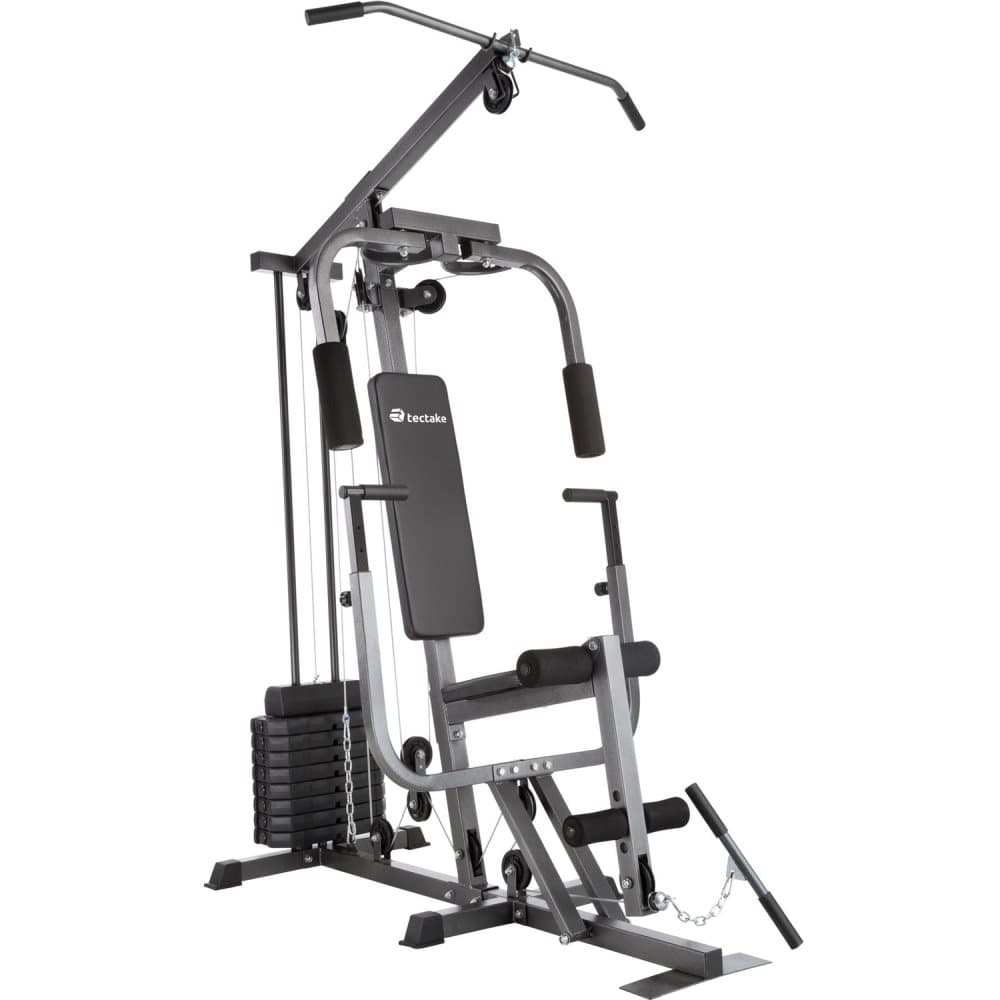 Träningsstation home gym med bänkpressmodul - svart