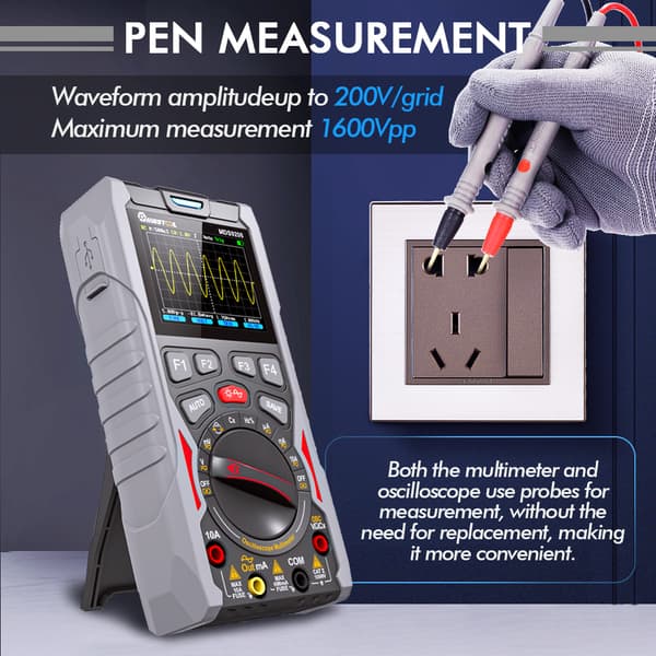 3-i-1 højeffektivt oscilloskop multimeter signalgenerator 12MHz 50Msps bærbar