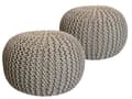 Miniatyrbild 1 av 4: Golvkudde Stickad pall pouf 2 st. Ø 55 cm h 37 cm grovt stickad