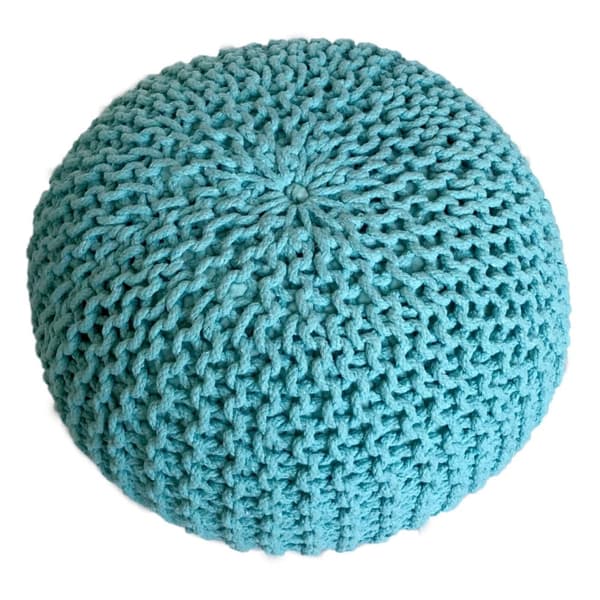 Golvkudde Stickad pall pouf set 2 St. Ø 55 cm grovt stickad hållbar