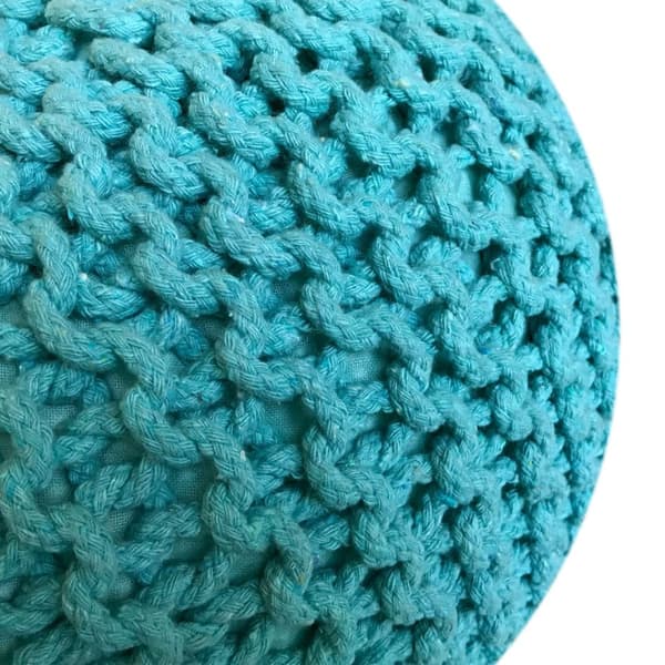 Golvkudde Stickad pall pouf set 2 St. Ø 55 cm grovt stickad hållbar