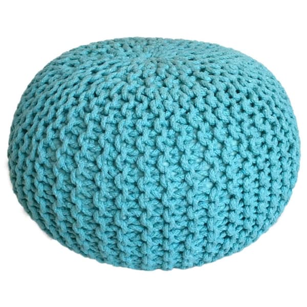 Golvkudde Stickad pall pouf set 2 St. Ø 55 cm grovt stickad hållbar