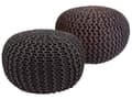 Miniatyrbild 1 av 5: Golvkudde Stickad pall pouf set 2 stycken stickning stol