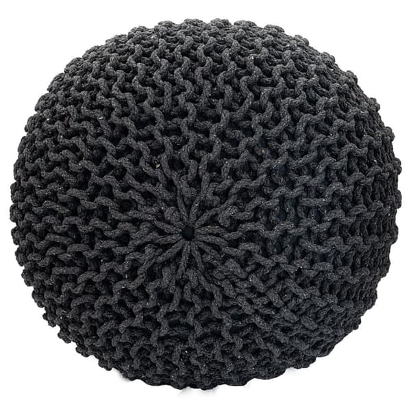 Stickad pall set 2 st. h 37 cm Ø 55 cm kudde grovt stickad