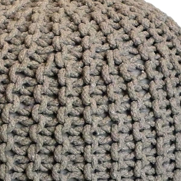 Sittpall pouf set 2 St. Ø 55 cm kudde grovt stickad hållbar
