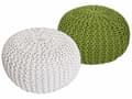 Miniatyrbild 1 av 5: 2 Sittpall pouf Ø 55 cm h 37 cm avstolens kudde grovt stickad