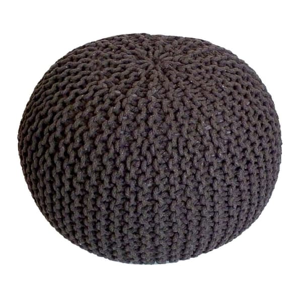 POUF SET 3 stycken Ø 55 cm Knittande grovt stickat utseende
