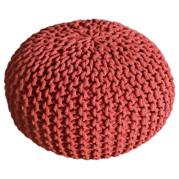 Sittpall pouf set 2 stycken Ø 55 cm avstolens kudde grovt stickning
