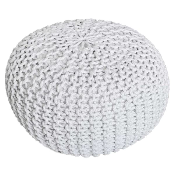 Sittpall pouf set 2 stycken Ø 55 cm avstolens kudde grovt stickning
