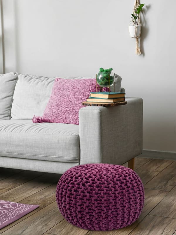 Sittpall pouf Knitting Stool sittplatser golv kudde