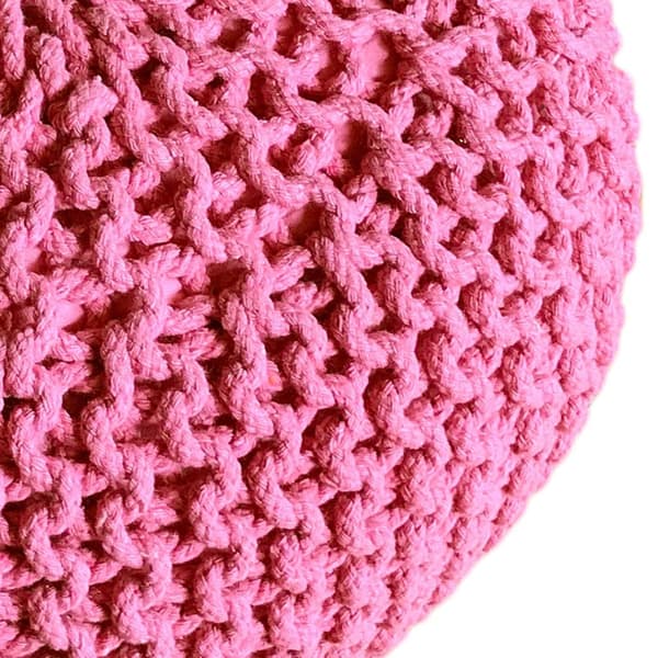 POUF Ø 55 cm Knitting Stool sittplatser golv kudde – rosa