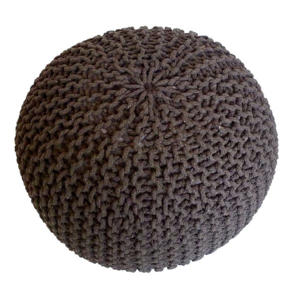 POUF Ø 55 cm Knitting Stool 2 Sittpall grovt stickad extra
