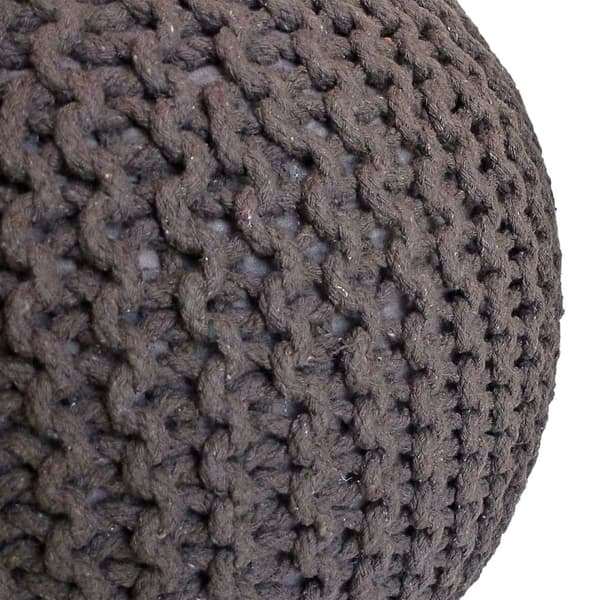 POUF Ø 55 cm Knitting Stool 2 Sittpall grovt stickad extra