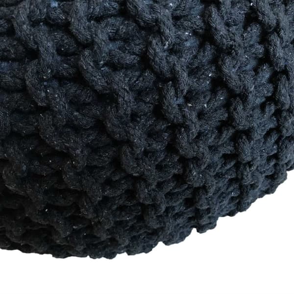 Golvkudde pouf Ø 55 cm sittplatser puffgolv kudde Svart
