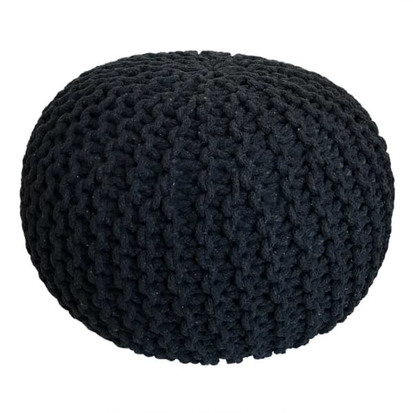 Golvkudde pouf Ø 55 cm sittplatser puffgolv kudde Svart