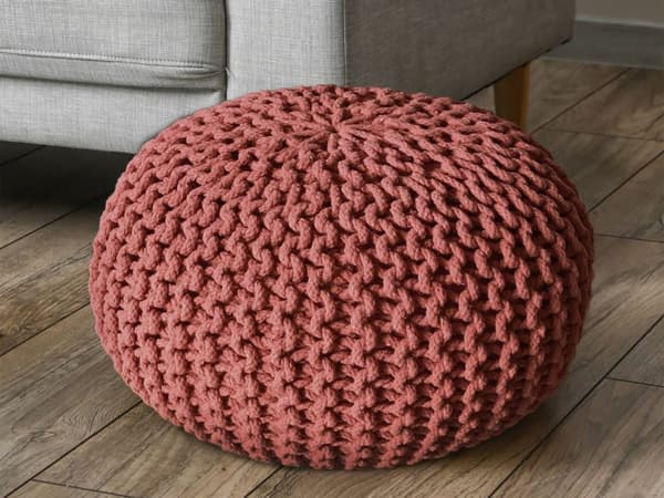 POUF Ø 55 cm Knitting Stool sittplatser golv kudde