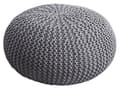 Miniatyrbild 1 av 5: POUF Ø 55 cm Sittpall pouf set stickning kudde hållbar silvergrå
