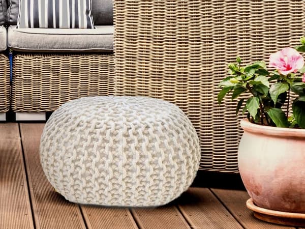 Puff Stickpall Pall Ø 55 cm Terrass Pool Trädgård Hållbar