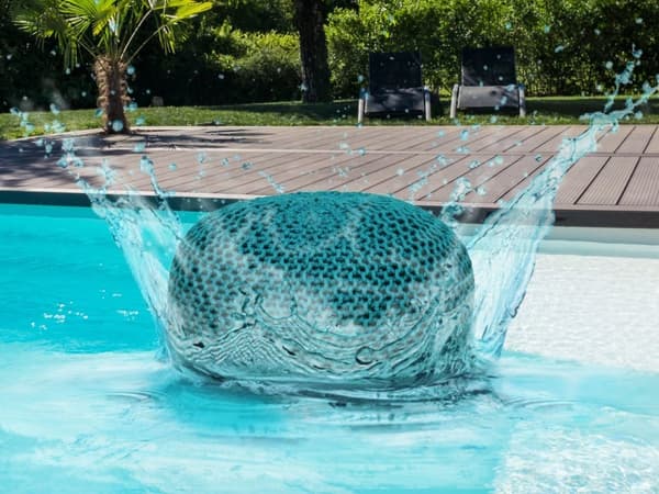 Puff stickad Pall Premium Terrass Pool Trädgård Hållbar – turkis