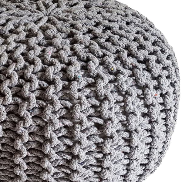 Stickpall pouf Ø 45 cm sittplats puffstol – grå