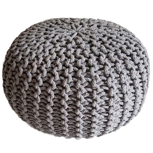 Stickpall pouf Ø 45 cm sittplats puffstol – grå
