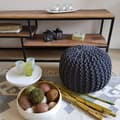 Miniatyrbild 4 av 5: 45 cm sittplats puffstol puff grovt-stickad golv kudde – Antracit
