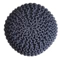 Miniatyrbild 2 av 4: Stickpall pouf Ø 45 cm sittplats puffstol puff grovt-stickad – blå
