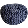 Miniatyrbild 1 av 4: Stickpall pouf Ø 45 cm sittplats puffstol puff grovt-stickad – blå