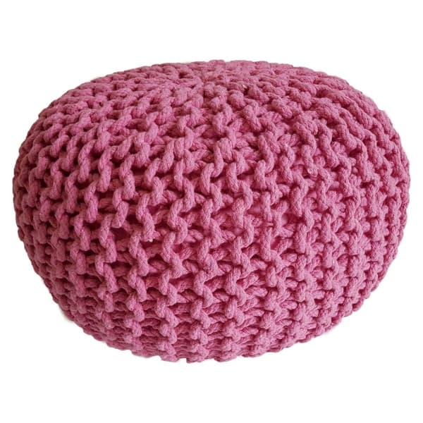Stickpall pouf Ø 45 cm sittplats puffstol golv kudde – rosa