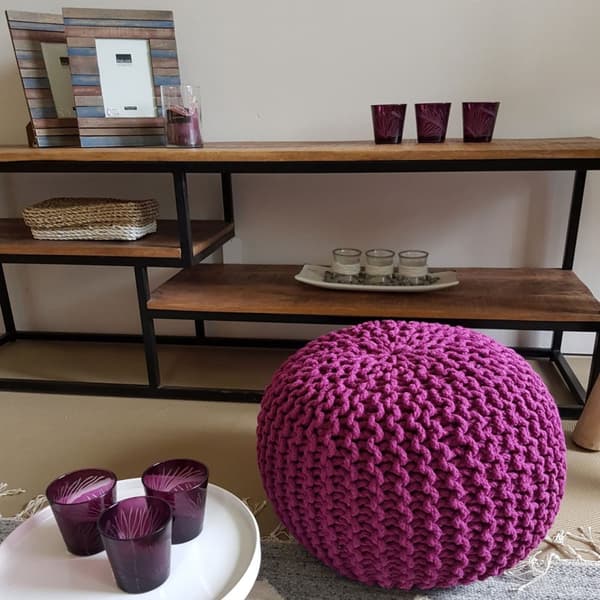 Stickpall pouf Ø 45 cm puffstol puff stickgolv kudde höjd 30 cm