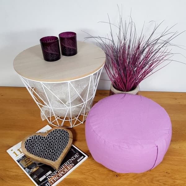 Yoga kuddar golv kudde lotus runt h 16 x Ø 31 cm tvättbart rosa