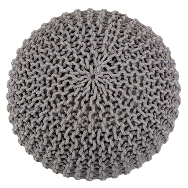POUF 55 cm Knitting Stool golv kudde hållbar grå