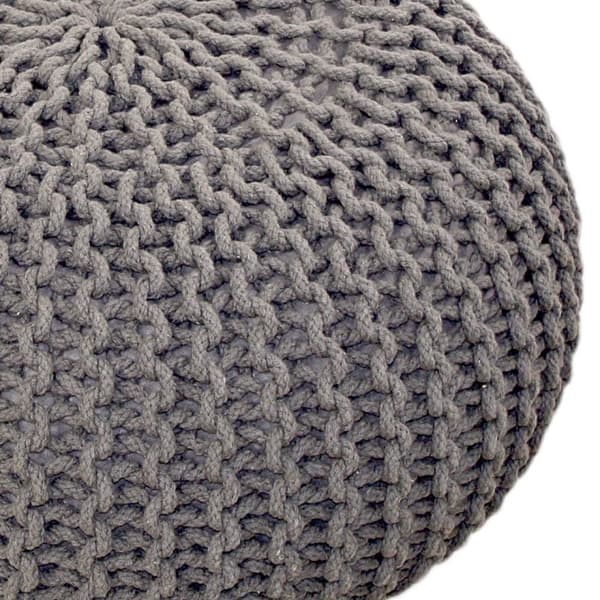 POUF 55 cm Knitting Stool golv kudde hållbar grå