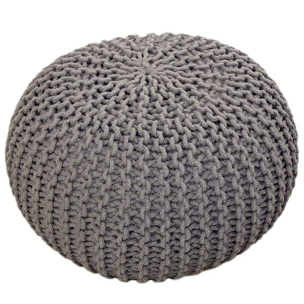 POUF 55 cm Knitting Stool golv kudde hållbar grå